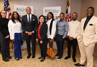 Governor Moore posed with HCC staff