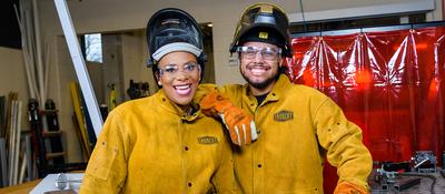 Dr Willis with an Apprentice leader