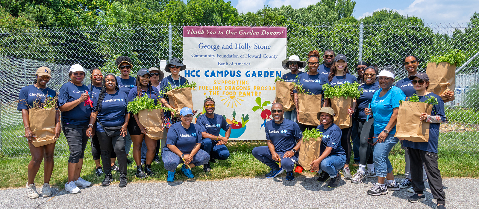 CareFirst volunteers in HCC campus garden on Juneteenth.