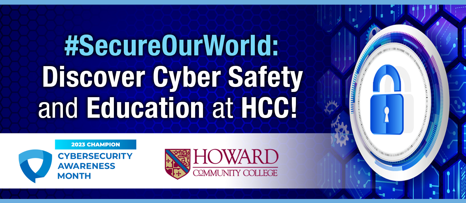 Cybersecurity Awareness logo and HCC logo