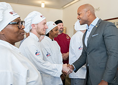 Governor Moore with culinary students