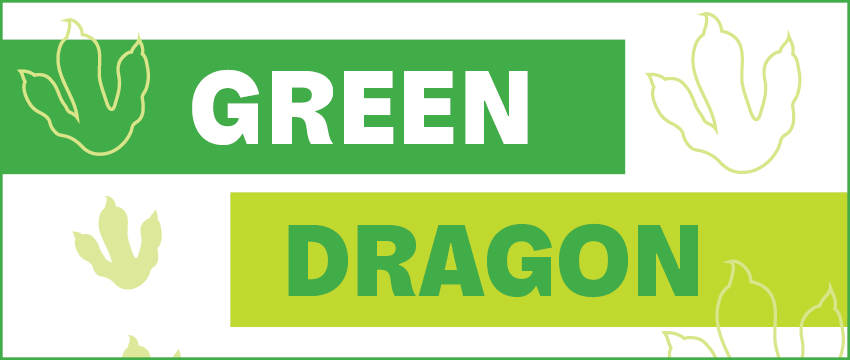 Green Dragon logo in two shades of green