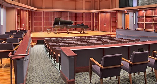 Monteabaro Recital Hall with Steinway on stage.
