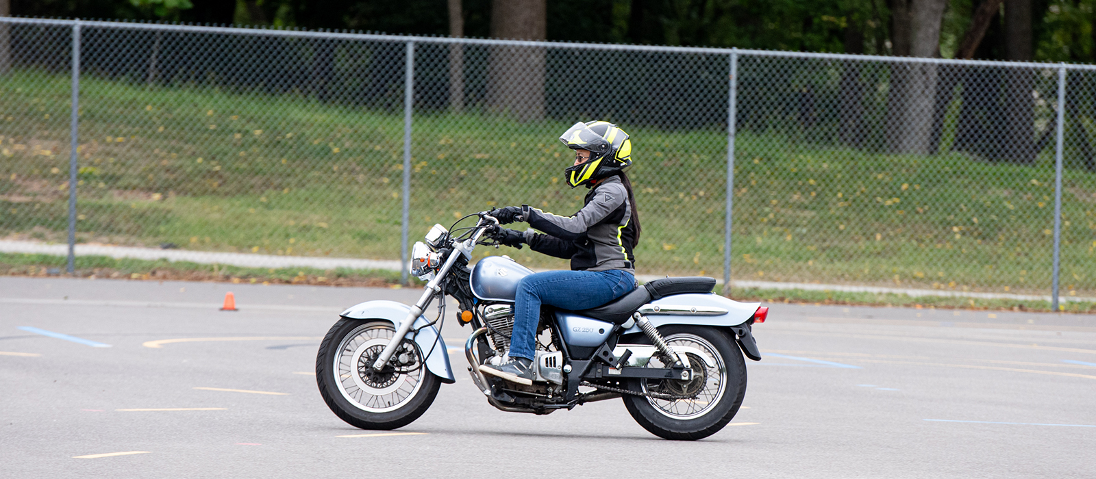 A female Rider School participant