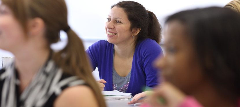 student in a classroom