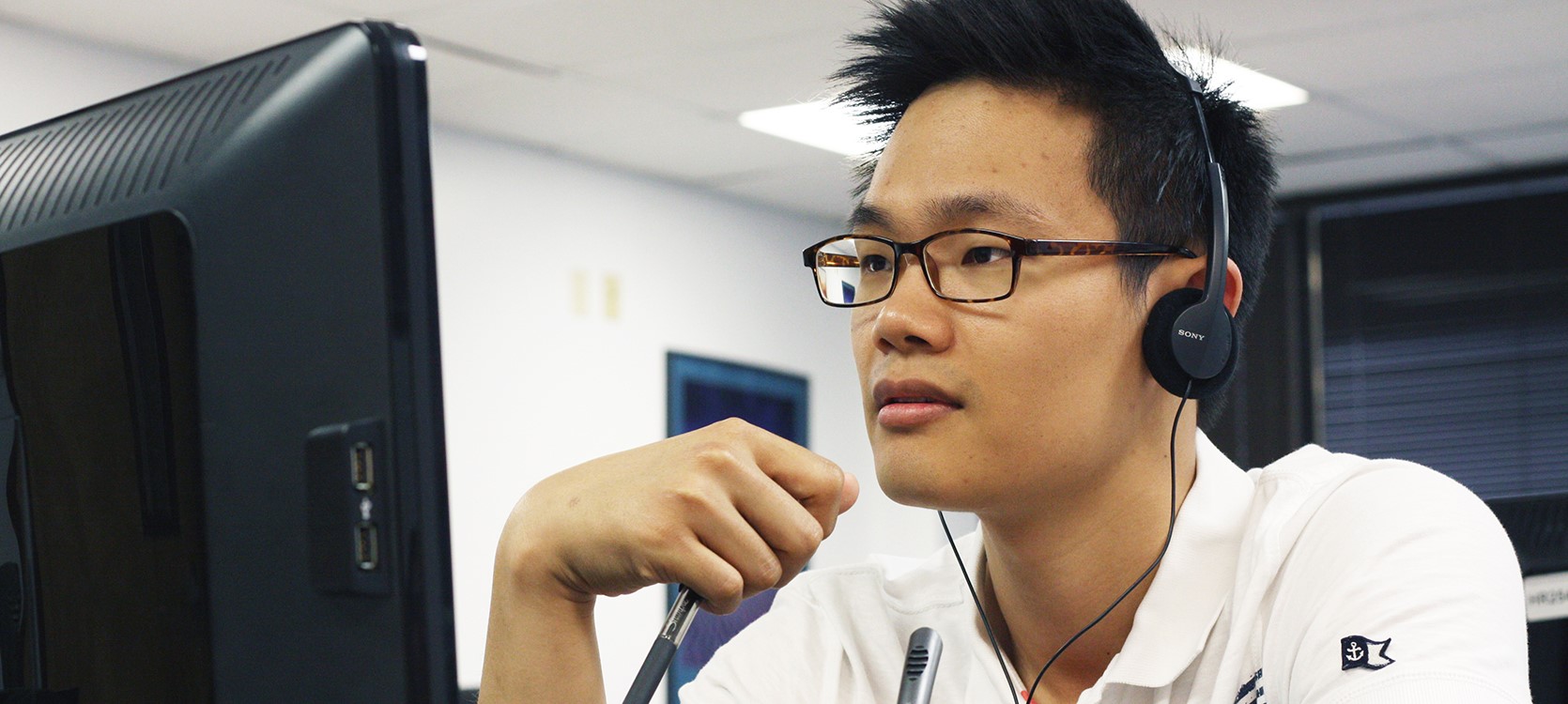 student studying at the computer